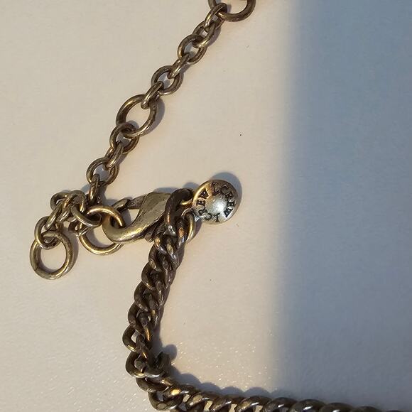 J Crew Art Deco Blue Square & Crystal Statement Necklace on Gold Chain - Picture 6 of 7